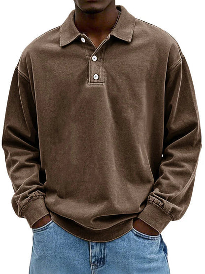 Marden | Relaxed Long Sleeve Polo Shirt