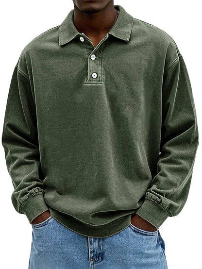 Marden | Relaxed Long Sleeve Polo Shirt