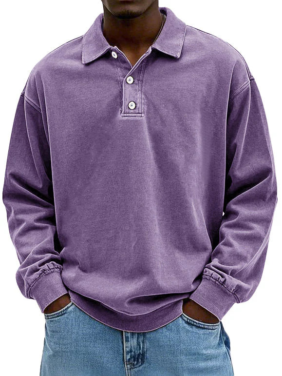 Marden | Relaxed Long Sleeve Polo Shirt