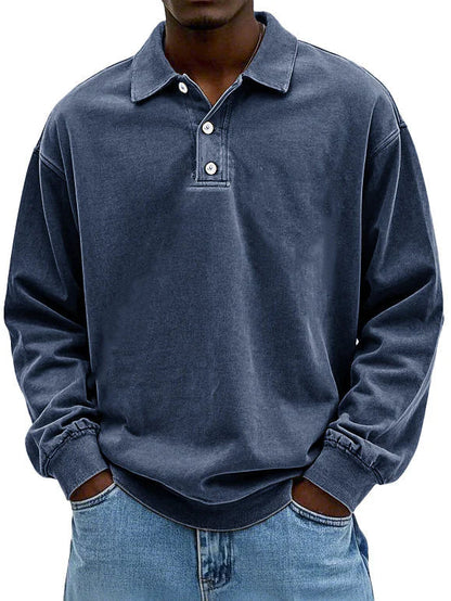 Marden | Relaxed Long Sleeve Polo Shirt