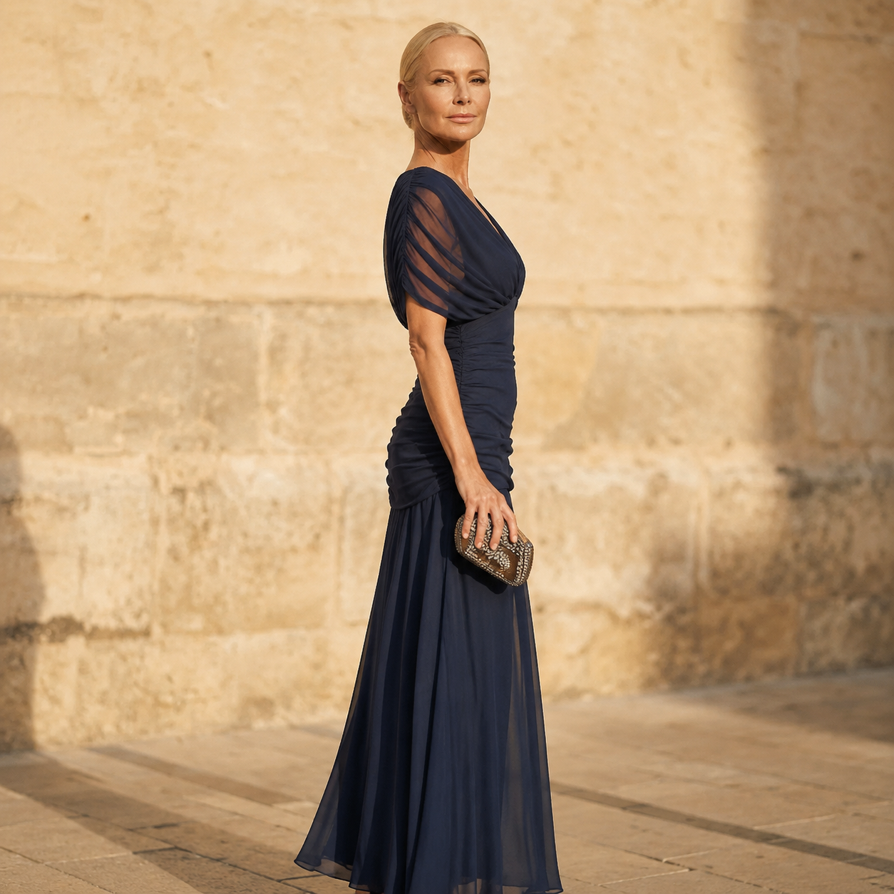 Lioraine | Flowing Ruched Evening Dress