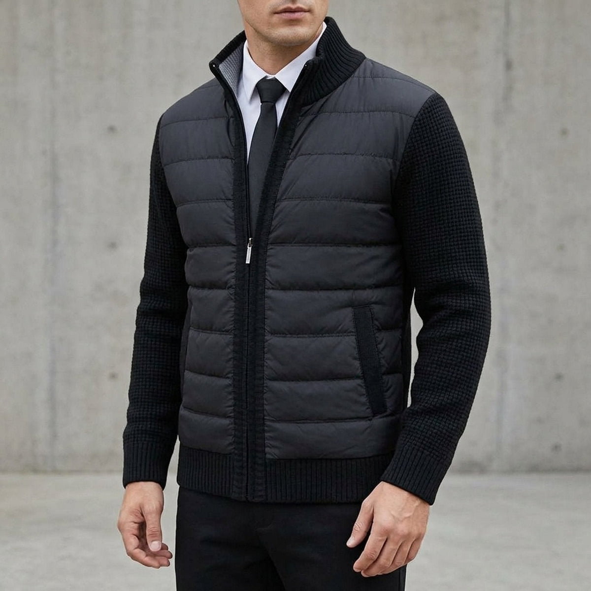 Hamish | Smart Quilted Zip Front Jacket