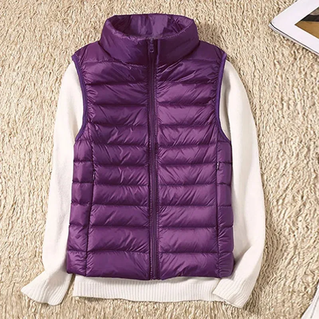 Farrah | Classic Padded Stand Collar Vest