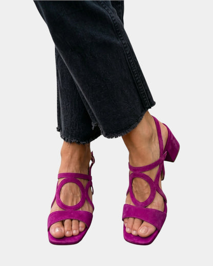 Amabel | Cutout Block Heel Sandals