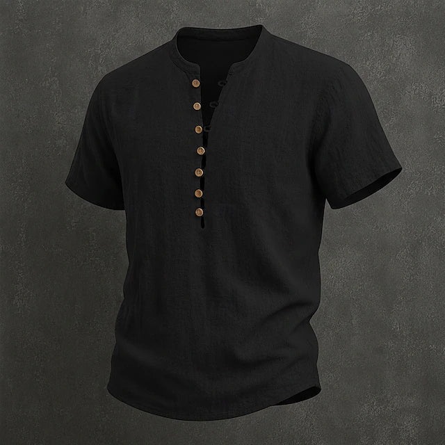 Wade | Breathable Button Placket Linen Shirt