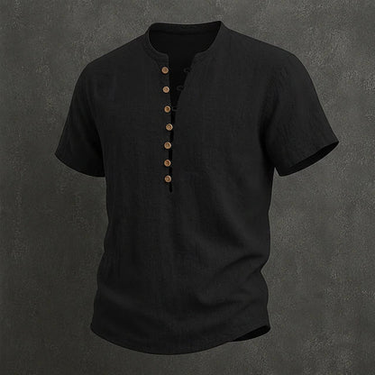 Wade | Breathable Button Placket Linen Shirt
