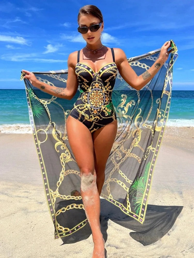 Sorella | Printed Swimwear And Cover Up Set