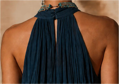 Soleia | Flowing Ombre Halter Maxi Dress