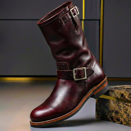 Sullivan | Distressed Leather Biker Boots