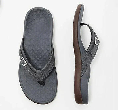 Syllwyn | Buckle Strap Toe Post Cushioned Flat Flip Flops
