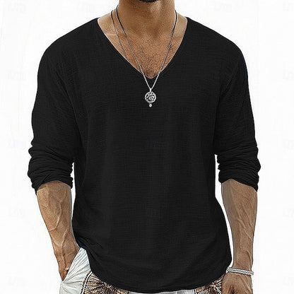 Alton | Lightweight Slub V Neck Shirt