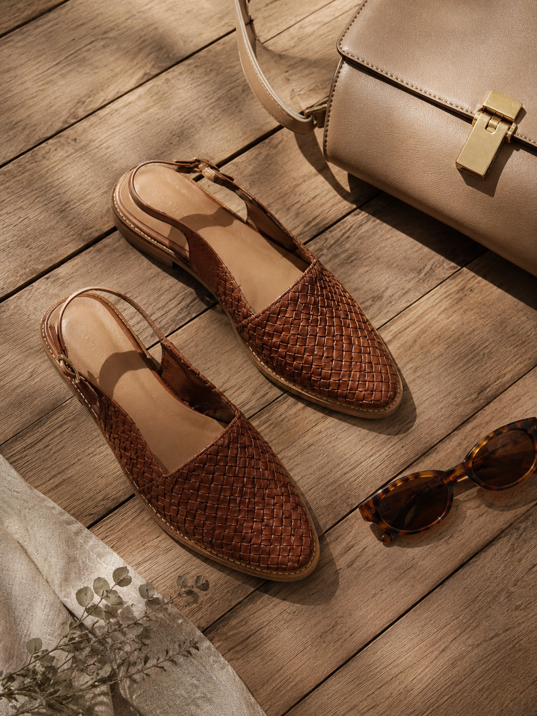 Solavira | Woven Pointed Toe Flats