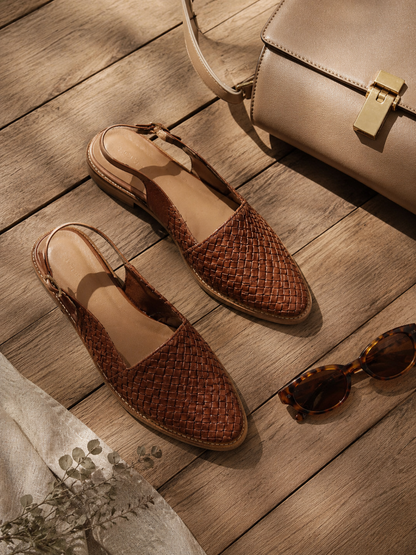 Solavira | Woven Pointed Toe Flats