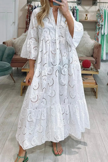 Bianca | Boho Broderie Anglaise Dress