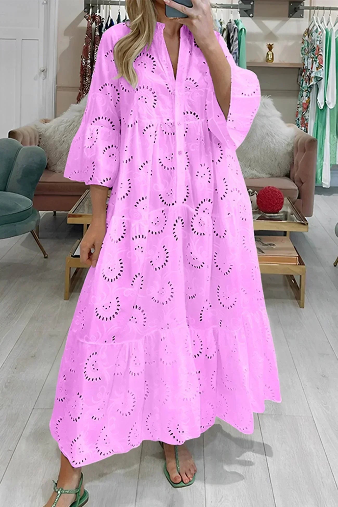 Bianca | Boho Broderie Anglaise Dress