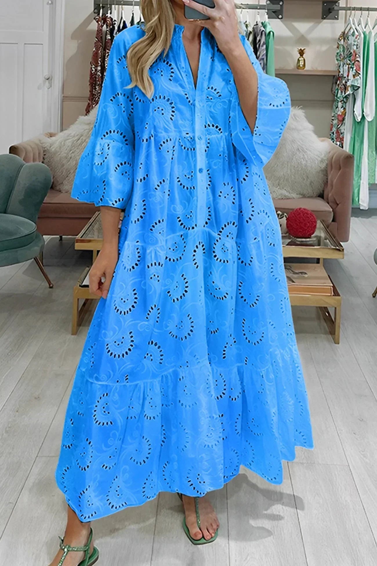 Bianca | Boho Broderie Anglaise Dress