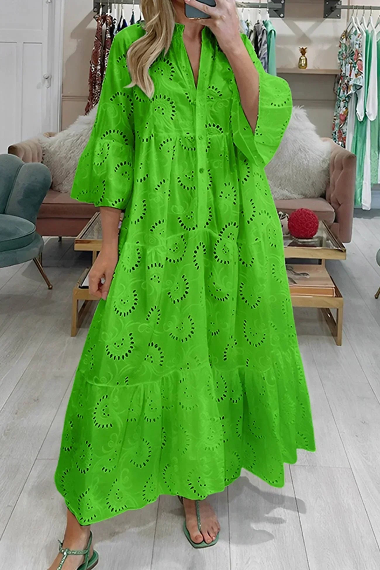 Bianca | Boho Broderie Anglaise Dress