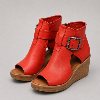 Drusilla | Open Toe Ankle Strap Wedges