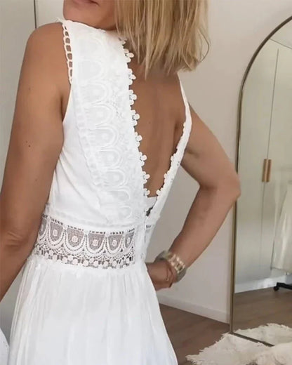 Delmira | Boho Lace Detail Maxi Dress