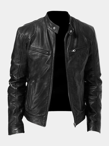 Oberon | Slim Fit Zip Front Biker Jacket