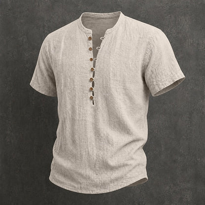 Wade | Breathable Button Placket Linen Shirt