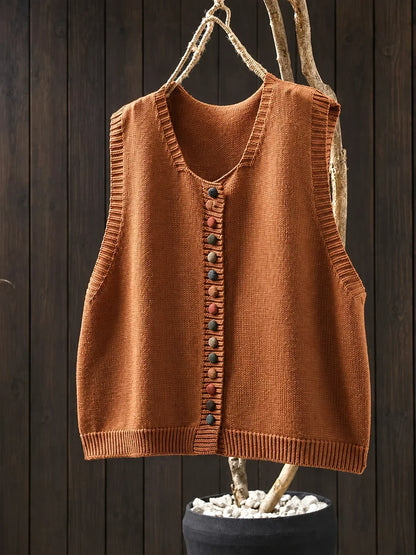 Faylisse | Colourful Button Knit Vest