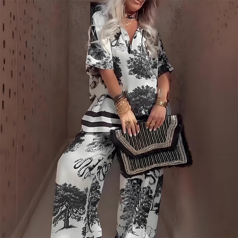 Solviera | Printed Wide Leg Jumpsuit