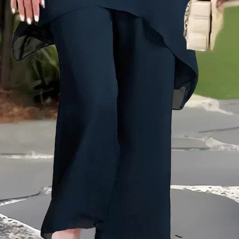 Zevarielle | Layered Chiffon Trouser Set
