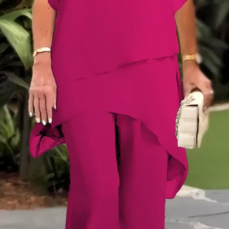 Zevarielle | Layered Chiffon Trouser Set