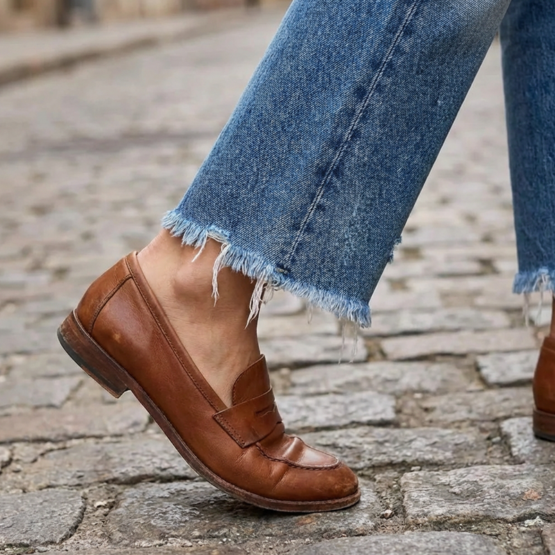 Dani | Vintage Wash Ripped Raw Hem Straight Jeans