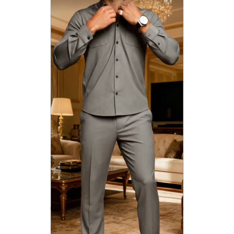 Draven | Casual Chest Pocket Button Shirt & Tailored Trouser Two-Piece Set