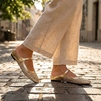 Mirethique | Braided Summer Ballet Flats