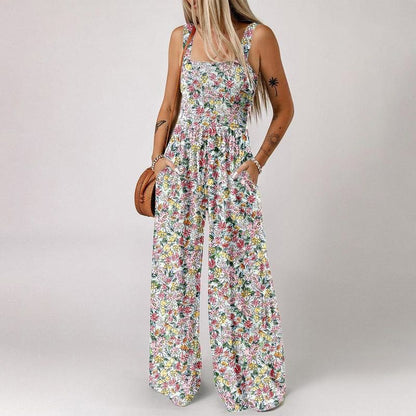Lunavelle | Floral Wide Leg Jumpsuit
