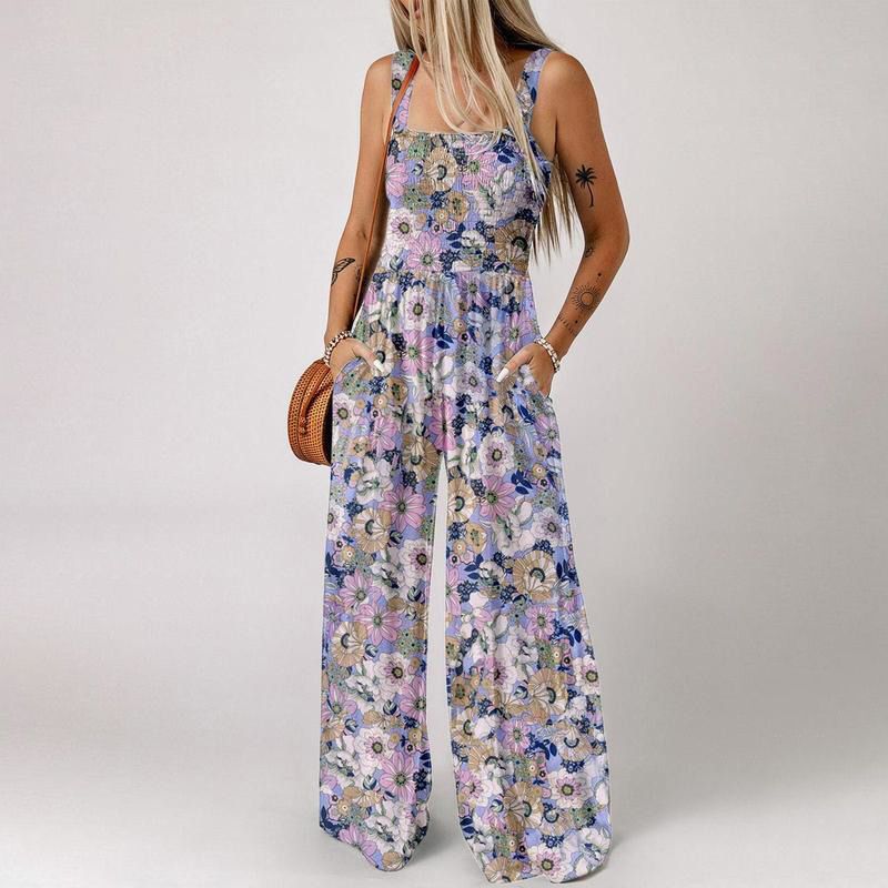 Lunavelle | Floral Wide Leg Jumpsuit