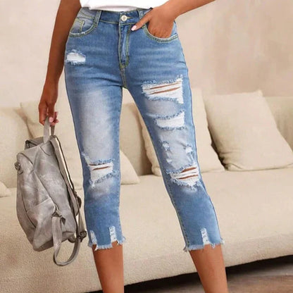 Zorellia | Distressed Skinny Capri Jeans