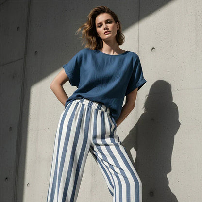 Brisella | Coastal Stripe Two Piece Set