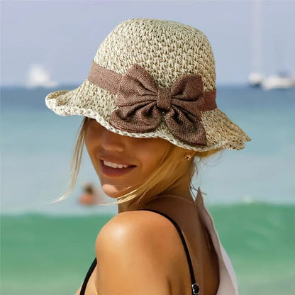Solaria | Bow Detail Straw Sun Hat