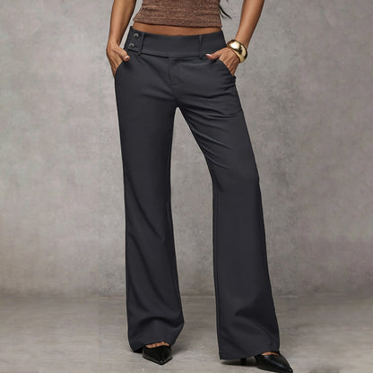 Zarelle | High Waist Straight Leg Trousers