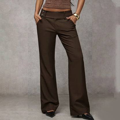 Zarelle | High Waist Straight Leg Trousers