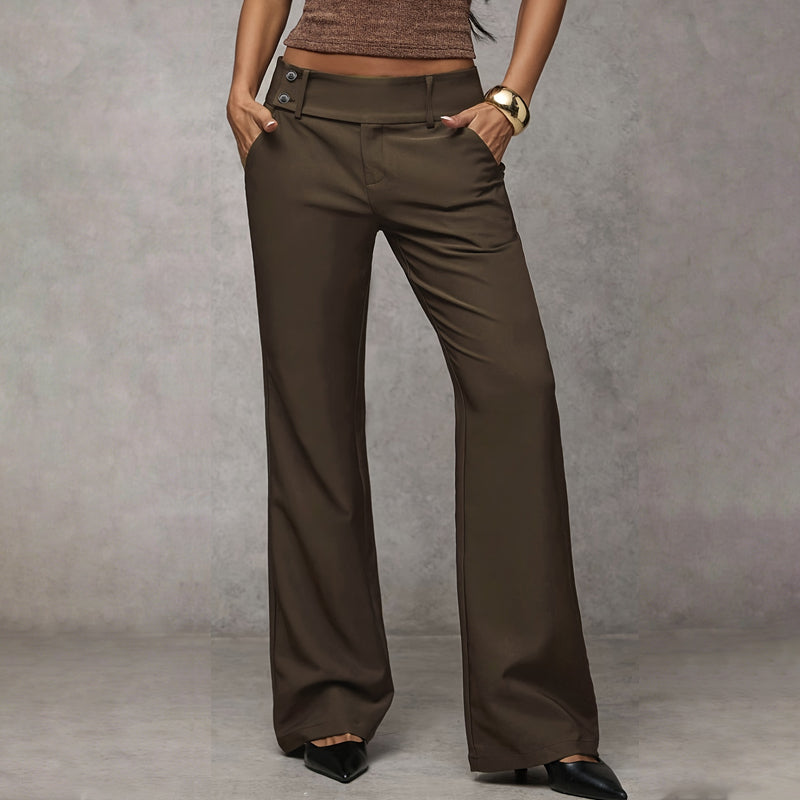 Zarelle | High Waist Straight Leg Trousers