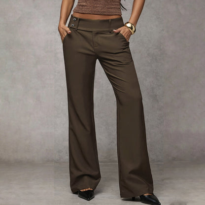 Zarelle | High Waist Straight Leg Trousers