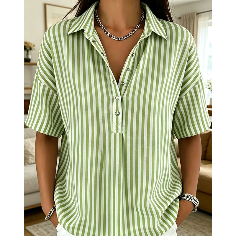 Nyra | Vertical Stripe Relaxed Blouse