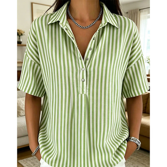 Nyra | Vertical Stripe Relaxed Blouse
