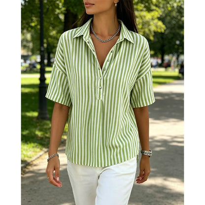 Nyra | Vertical Stripe Relaxed Blouse