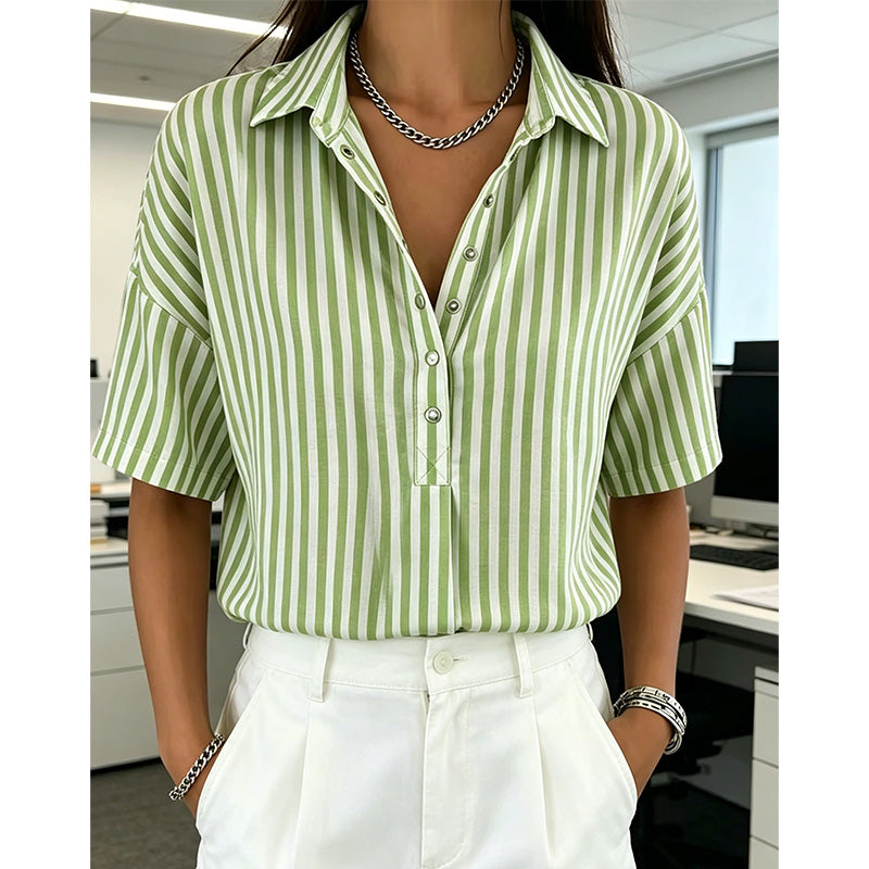 Nyra | Vertical Stripe Relaxed Blouse