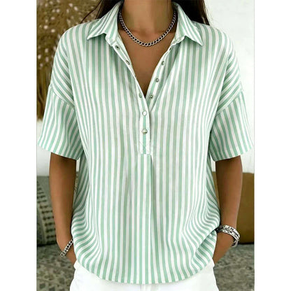 Nyra | Vertical Stripe Relaxed Blouse