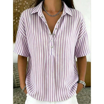 Nyra | Vertical Stripe Relaxed Blouse