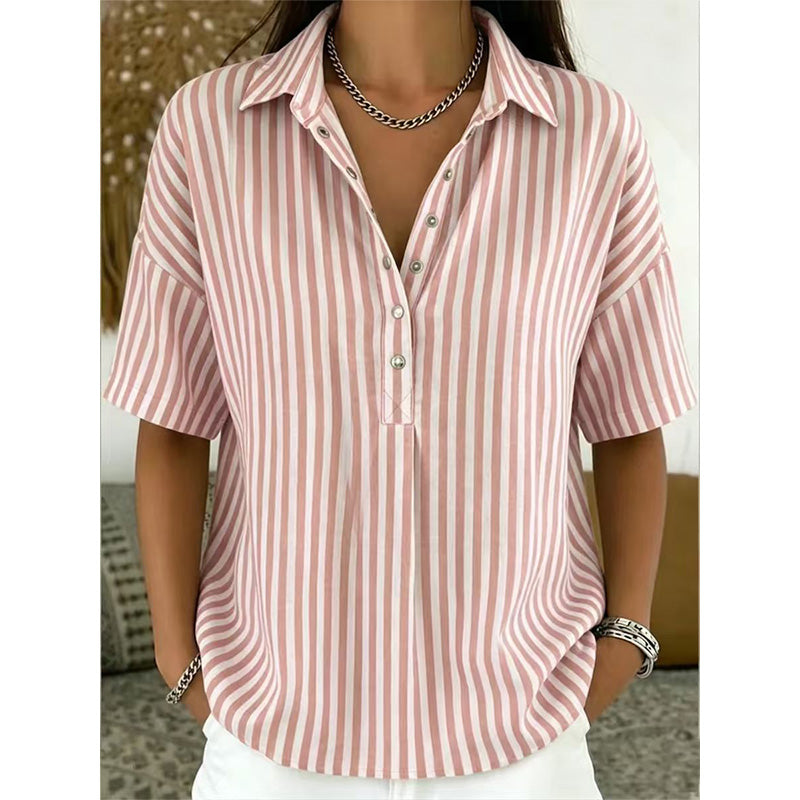 Nyra | Vertical Stripe Relaxed Blouse