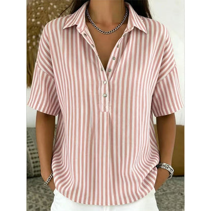Nyra | Vertical Stripe Relaxed Blouse