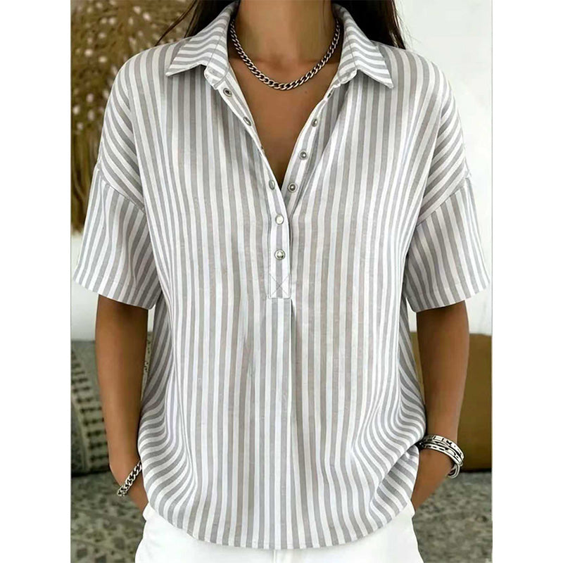 Nyra | Vertical Stripe Relaxed Blouse
